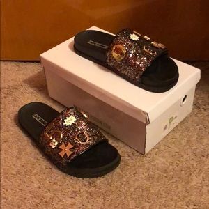 Multi Colored Cape Robbin Sandals.